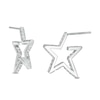 Thumbnail Image 0 of Cubic Zirconia Open Star Profile Drop Earrings in Sterling Silver