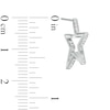 Thumbnail Image 1 of Cubic Zirconia Open Star Profile Drop Earrings in Sterling Silver
