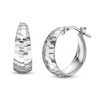 Thumbnail Image 0 of Made in Italy 10mm Diamond-Cut Hoop Earrings in Sterling Silver