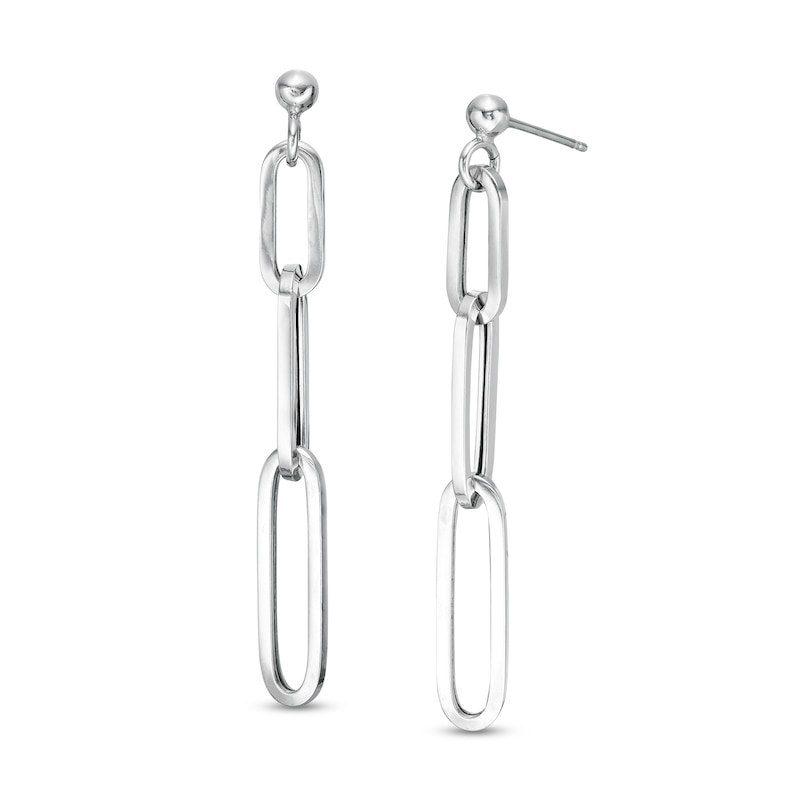 Made in Italy Paper Clip Dangle Drop Earrings in Sterling Silver