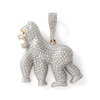 Thumbnail Image 0 of Lab-Created Ruby and 1/2 CT. T.W. Diamond Gorilla Necklace Charm in 10K Gold