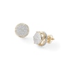 Thumbnail Image 0 of 1/4 CT. T.W. Composite Diamond Beaded Crown Two-Tone Stud Earrings in 10K Gold