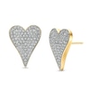 Thumbnail Image 0 of 1/20 CT. T.W. Composite Diamond Elongated Heart Stud Earrings in Sterling Silver with 14K Gold Plate