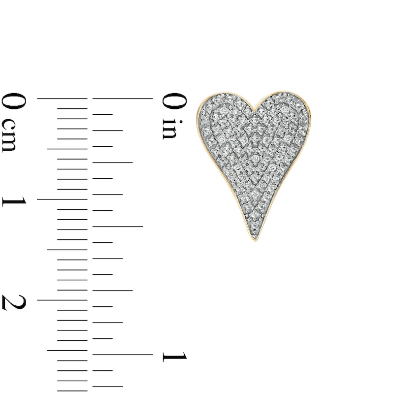 1/20 CT. T.W. Composite Diamond Elongated Heart Stud Earrings in Sterling Silver with 14K Gold Plate