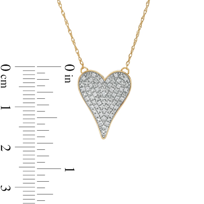 1/10 CT. T.W. Composite Diamond Elongated Heart Necklace in Sterling Silver with 14K Gold Plate