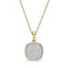 Thumbnail Image 0 of 1/4 CT. T.W. Cushion Composite Diamond Frame Vintage-Style Pendant in 10K Gold