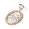 Thumbnail Image 1 of Cubic Zirconia Frame Last Supper Medallion Two-Tone Necklace Charm in 10K Solid Gold