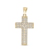 Thumbnail Image 0 of Cubic Zirconia Pavé Rounded Cross Necklace Charm in 10K Solid Gold