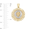 Thumbnail Image 3 of Lion Head Curb Chain Frame Medallion Two-Tone Necklace Charm in 10K Solid Gold