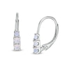 Thumbnail Image 0 of Child's Lab-Created Opal Three Stone Drop Earrings in Sterling Silver