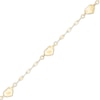 Thumbnail Image 0 of 030 Gauge Solid Flat Rolo Chain Heart Station Anklet in 10K Gold – 10"