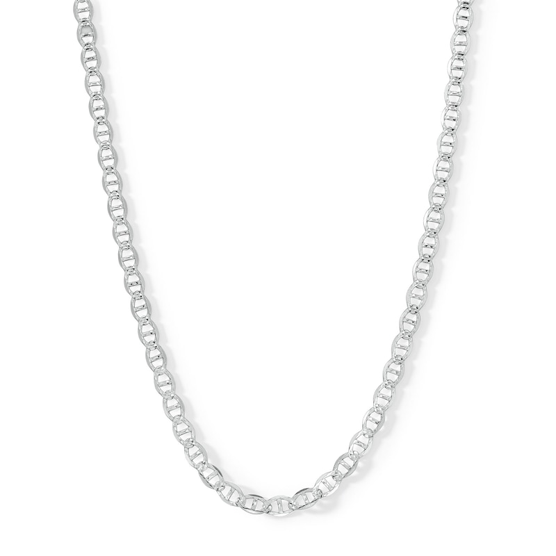 Made in Italy 100 Gauge Mariner Chain Necklace in Solid Sterling Silver – 20"
