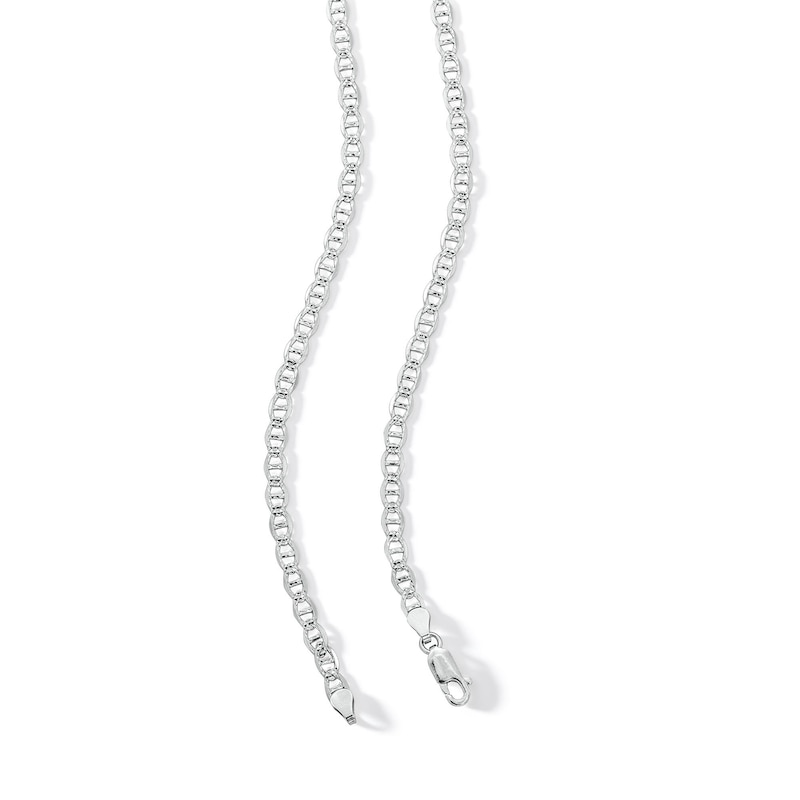 Made in Italy 100 Gauge Mariner Chain Necklace in Solid Sterling Silver – 20"