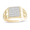 Thumbnail Image 0 of Composite Square Cubic Zirconia Signet Ring in 10K Gold - Size 10
