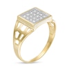 Thumbnail Image 1 of Composite Square Cubic Zirconia Signet Ring in 10K Gold - Size 10