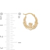 Thumbnail Image 1 of Child's Hollow Claddagh Hoop Earrings in 14K Gold