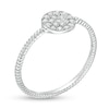 Thumbnail Image 1 of Cubic Zirconia Round Cluster Rope-Textured Ring in Sterling Silver - Size 6