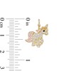 Thumbnail Image 1 of Child's Pink, White, and Black Cubic Zirconia Unicorn Charm Pendant in 10K Gold