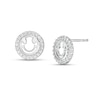 Thumbnail Image 0 of Child's Cubic Zirconia Frame Smiley Face Cut-Out Stud Earrings in Sterling Silver