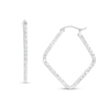 Thumbnail Image 0 of 30mm Diamond-Cut Squared Tube Geometric Hoop Earrings in Hollow Sterling Silver