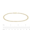 Thumbnail Image 1 of 10K Hollow Gold Pavé Figaro Chain Anklet