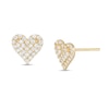 Thumbnail Image 0 of Cubic Zirconia Heart Stud Earrings in 10K Gold