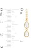 Thumbnail Image 1 of Pear-Shaped Cubic Zirconia Teardrop Dangle Huggie Hoop Earrings in 10K Gold