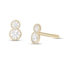 Thumbnail Image 0 of Cubic Zirconia Duo Bead Frame Stud Earrings in 10K Gold