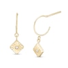 Thumbnail Image 0 of Cubic Zirconia Square Dangle Drop Earrings in 10K Gold