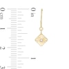 Thumbnail Image 1 of Cubic Zirconia Square Dangle Drop Earrings in 10K Gold