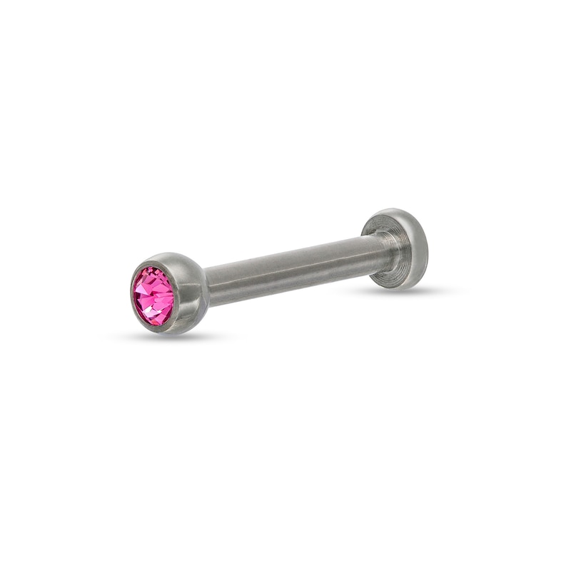 Titanium Pink Crystal Stud - 16G 5/16"