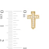 Thumbnail Image 1 of Cubic Zirconia Cross-Shape Huggie Hoop Earrings in 10K Gold