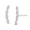 Thumbnail Image 0 of Cubic Zirconia Marquise-Shaped Frame Crawler Stud Earrings in Sterling Silver
