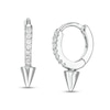 Thumbnail Image 0 of Cubic Zirconia Spike Huggie Hoop Earrings in Sterling Silver