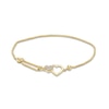 Thumbnail Image 0 of Child's Cubic Zirconia Double Heart Bolo Bracelet in 10K Solid Gold - 7"
