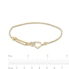 Thumbnail Image 1 of Child's Cubic Zirconia Double Heart Bolo Bracelet in 10K Solid Gold - 7"