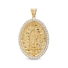 Thumbnail Image 0 of Cubic Zirconia Our Lady of Guadalupe Oval Necklace Charm in 10K Solid Gold