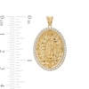 Thumbnail Image 1 of Cubic Zirconia Our Lady of Guadalupe Oval Necklace Charm in 10K Solid Gold