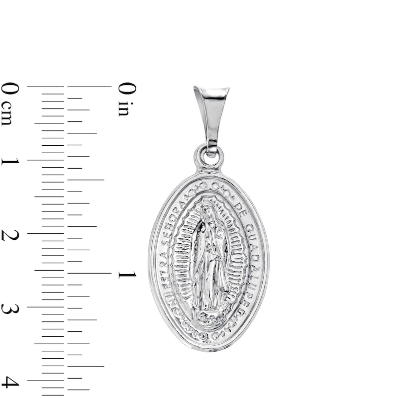 Made in Italy Oval Our Lady of Guadalupe Necklace Charm in Hollow Sterling Silver
