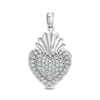 Thumbnail Image 0 of Cubic Zirconia Sacred Heart Necklace Charm in Sterling Silver