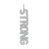 Thumbnail Image 0 of Cubic Zirconia Vertical "STRONG" Necklace Charm in Sterling Silver