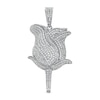 Thumbnail Image 0 of Cubic Zirconia Rose Bud Necklace Charm in Sterling Silver
