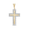 Thumbnail Image 0 of 1/2 CT. T.W. Diamond Frame Cross Necklace Charm in 10K Gold