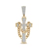 Thumbnail Image 0 of 3/8 CT. T.W. Diamond Cross with Draped Curb Chain Necklace Charm in 10K Gold