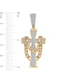 Thumbnail Image 1 of 3/8 CT. T.W. Diamond Cross with Draped Curb Chain Necklace Charm in 10K Gold