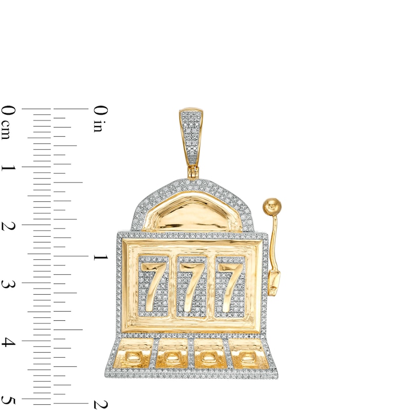 1/4 CT. T.W. Diamond Slot Machine Necklace Charm in 10K Gold