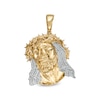 Thumbnail Image 0 of 1/5 CT. T.W. Diamond Jesus Head Necklace Charm in Sterling Silver with 14K Gold Plate