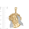 Thumbnail Image 1 of 1/5 CT. T.W. Diamond Jesus Head Necklace Charm in Sterling Silver with 14K Gold Plate