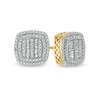 Thumbnail Image 0 of 10K Solid Gold 3/4 CT. T.W. Diamond Cushion Frame Studs
