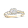 Thumbnail Image 0 of 1/4 CT. T.W. Composite Diamond Cushion-Shaped Frame Double Row Ring in 10K Gold